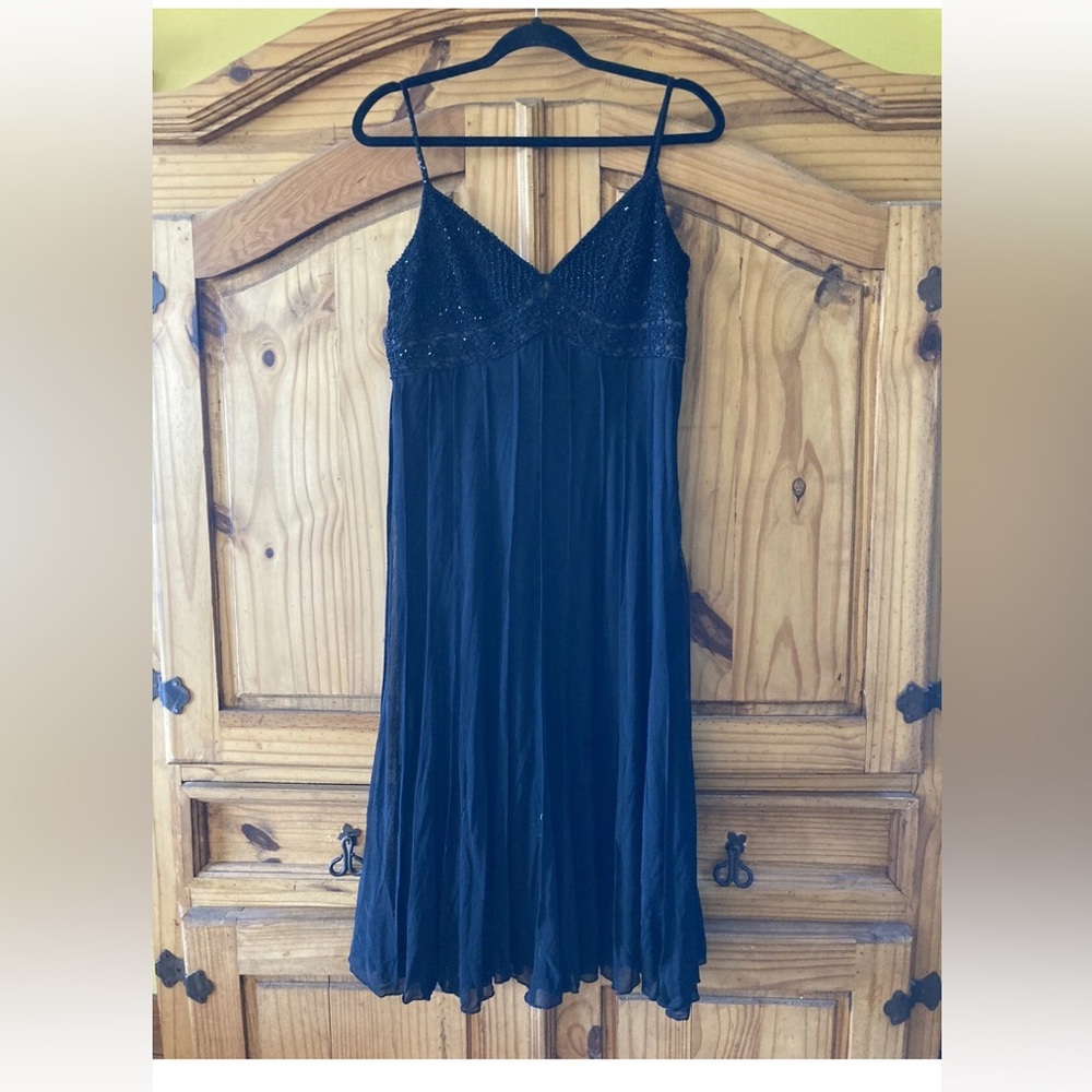 Women’s IXE black beaded bodice beautiful tank dress - size 12 - NWT